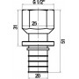 Переходник Stout SFA 0019 20xG 1/2, аксиальный, с накидной гайкой