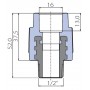 Переходник Ekoplastik 16x1/2 наружная резьба