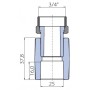 Переходник Ekoplastik 25x3/4 PMD, с накидной гайкой