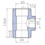 Тройник Ekoplastik 63x50x63 переходной